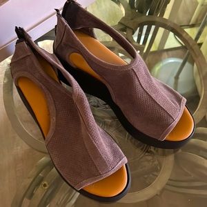 Ethem Grey wedge peel a boo toe boot?